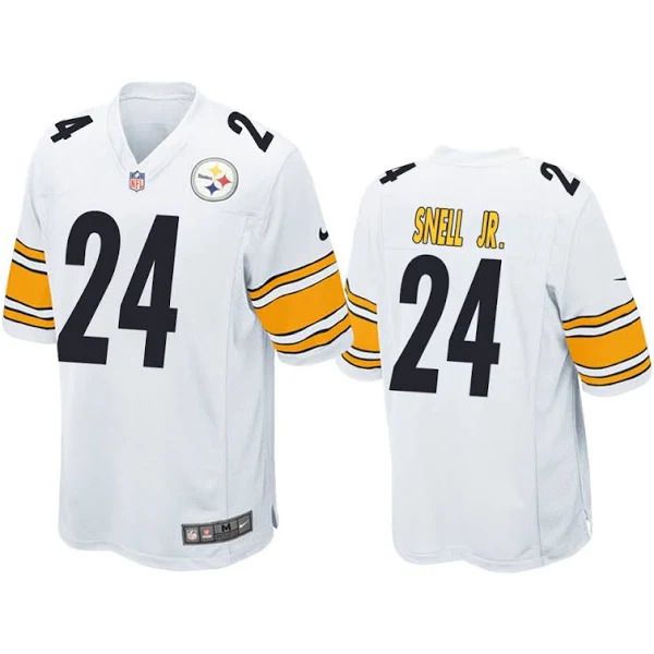 Men Pittsburgh Steelers 24 Benny Snell Jr Nike White Game NFL Jersey